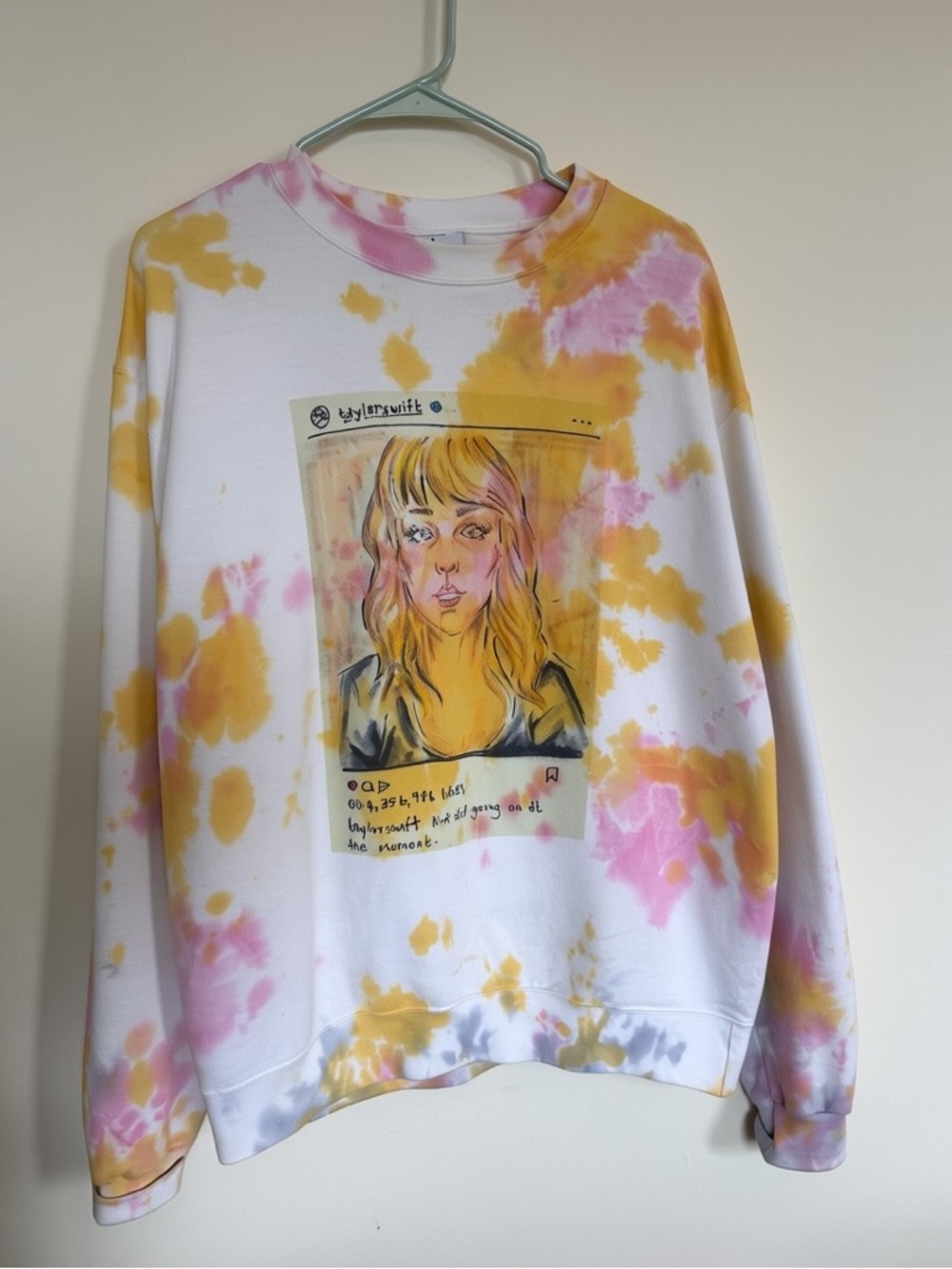 Taylor Swift Handmade Tie Dye Sweatshirt L Champion Folklore Instagram